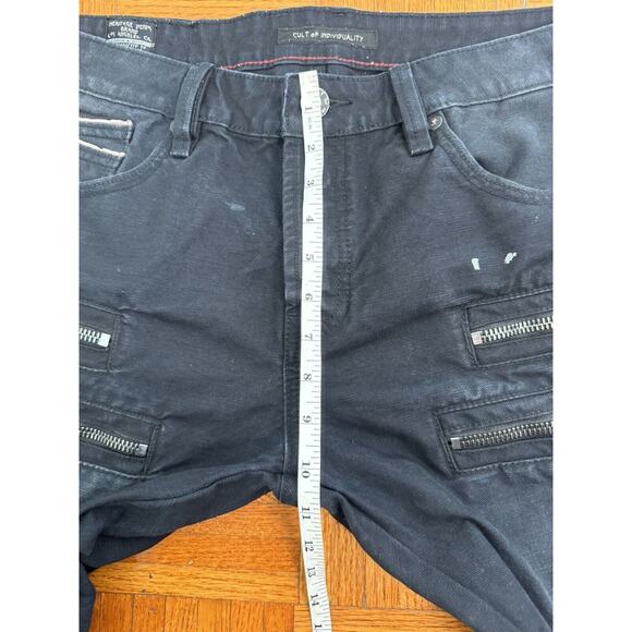 Cult Of Individuality Greaser Cargo Jeans Distressed Black Sz 36x34 Denim Men’s - Picture 14 of 16